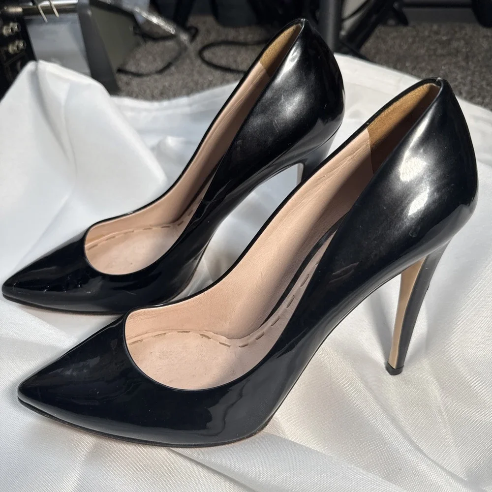 Mui Mui Black Suede High Heel Shoes Sz 39 - Picture 6 of 12